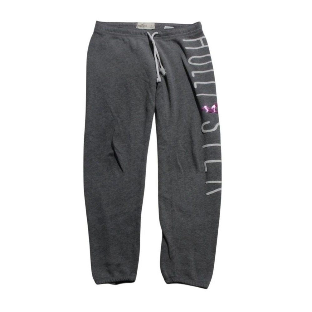 Womens Y2K Grey Hollister Preppy Surf Sweatpants - Picture 1 of 8